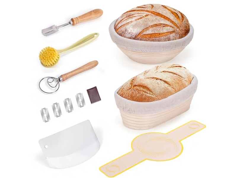 Handgefertigter Kunststoffschaber Gärkörbe Korb Gärkorb Mehrere Formen Natürliche Farbe