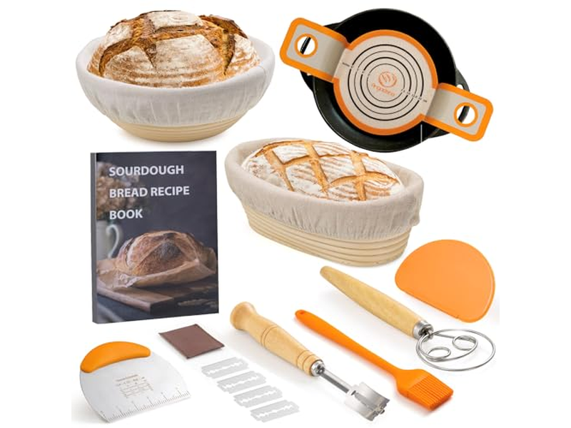 Professionelles Ovales Gärkorb-Einlagenset mit Premium-Rattanrahmen