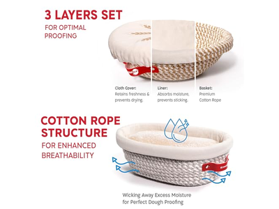 Kunststoff-Gärkörbe Brot Ohne Kneten Gärkorb Groß Silikon DIY Liner Braun