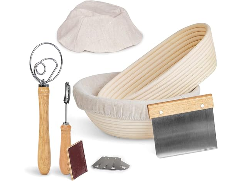 Gärkörbe für Sauerteig Rattan Brotkorb mit Kuppel Teiggärung