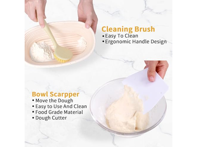 1Kg 9 Zoll Oval Gärkorb Maßgeschneiderte Große Größe Brot Backset Rechteckiges Rattan