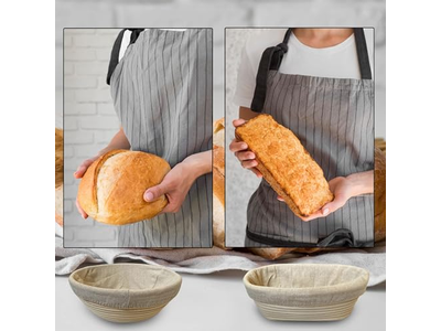 9 Zoll Runde Brot Gärkorb Proofing Set von 2