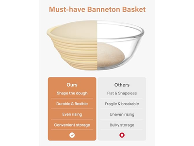 Gärkorb Rechteckig Rund Brot 10 Zoll Oval Korb Weidengeflecht Gefüttert 7 Körbe