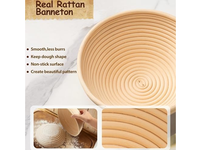 Professionelles Ovales Gärkorb-Einlagenset mit Premium-Rattanrahmen