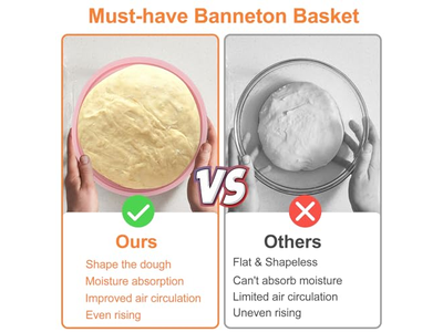 Gärkorb Plastik Rattan Brotset Starter Behälter Fermentation Blau