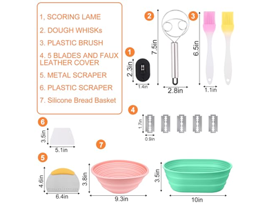 Gärkorb Plastik Rattan Brotset Starter Behälter Fermentation Blau