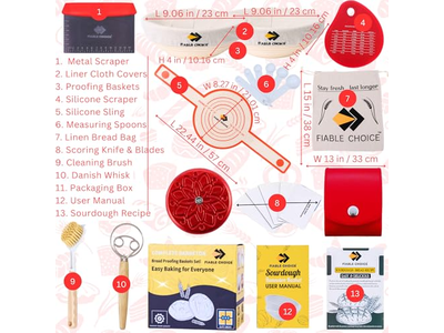 Gärkorb Set aus 2 runden und ovalen 3 Stück Brot Gärkorb 5 Stück heißer Verkauf