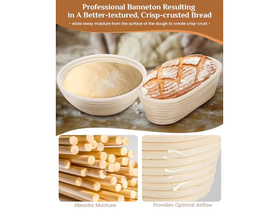 Gärkörbe für Sauerteig Rattan Brotkorb mit Kuppel Teiggärung