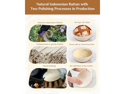 Gärkörbe für Sauerteig Rattan Brotkorb mit Kuppel Teiggärung