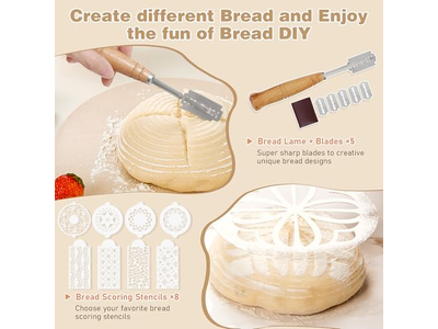 Rattan Brotkorb mit Deckel und Einsatz Sauerteigwerkzeug Gärung