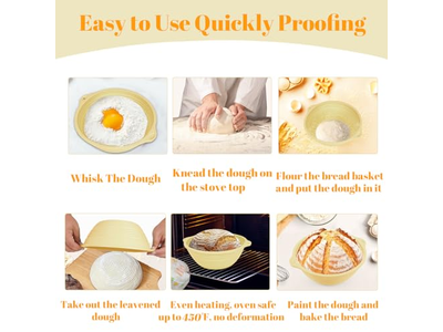 Runde Brotkorb-Handwerks-Körbe mit Futtern Gärkörbe für Backen Ringform