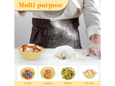 Runde Brotkorb-Handwerks-Körbe mit Futtern Gärkörbe für Backen Ringform